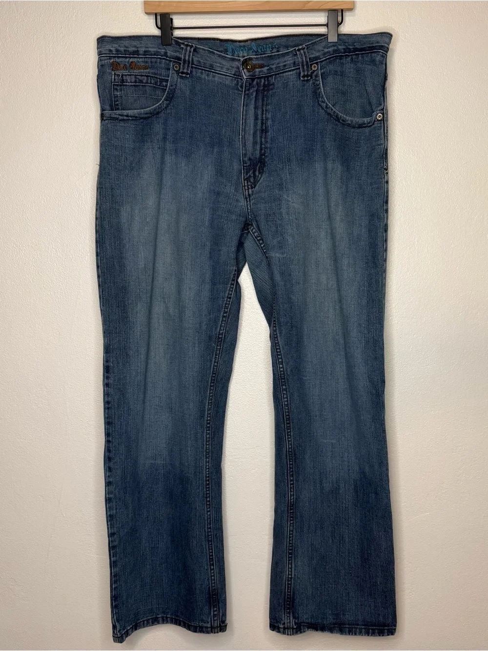Paco Jeans Men's Blue Cotton Medium Wash Straight-Leg Jeans Y2K Size 38x32